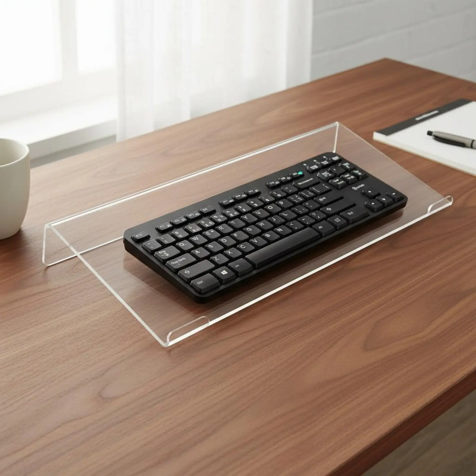 Acrylic Keyboard Riser Anti-Slip Transparent Keyboard Stand for Desk