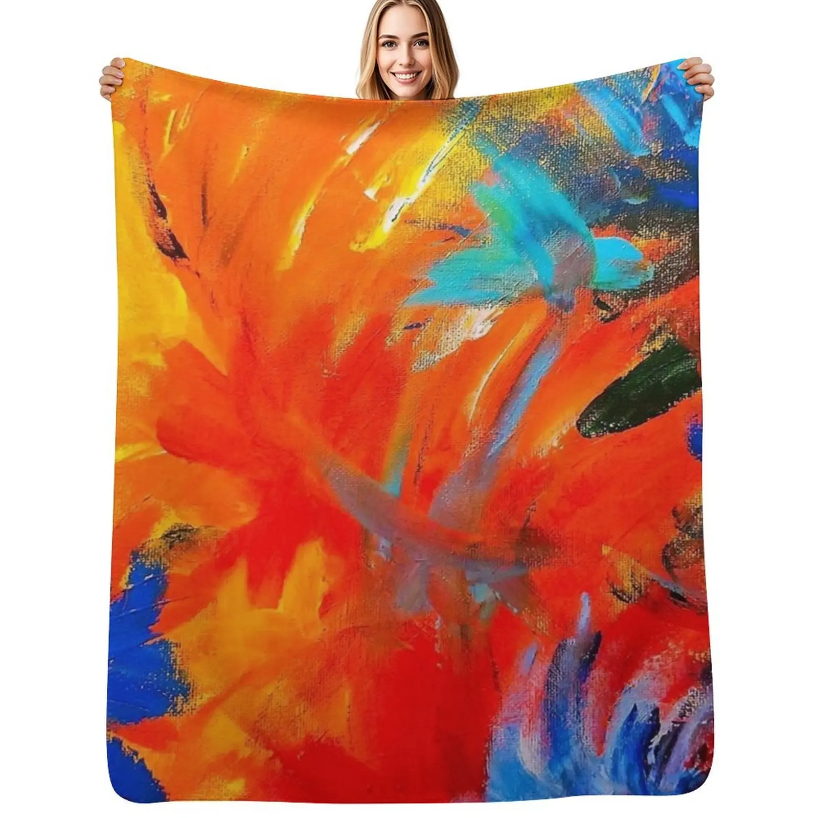 Fire Garden Throw Blanket Warm Plush Fuzzy Blanket for Living Room