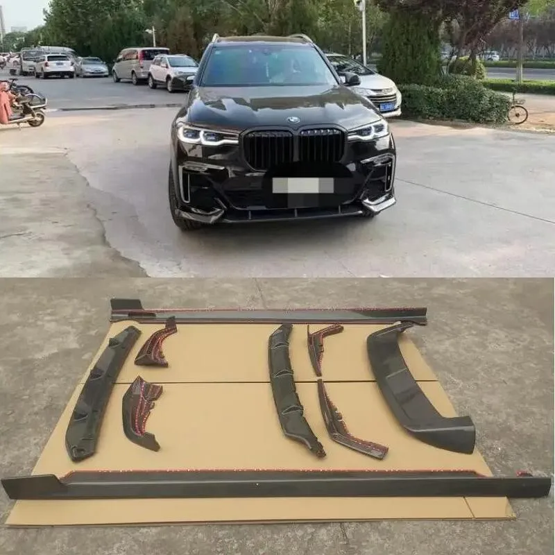 

For BMW X7 G07 2019-2022 Front Bumper Lip Rear Diffuser Side Skirt Spoiler Grille Rearview Mirror Cap Real Carbon Fiber Body Kit