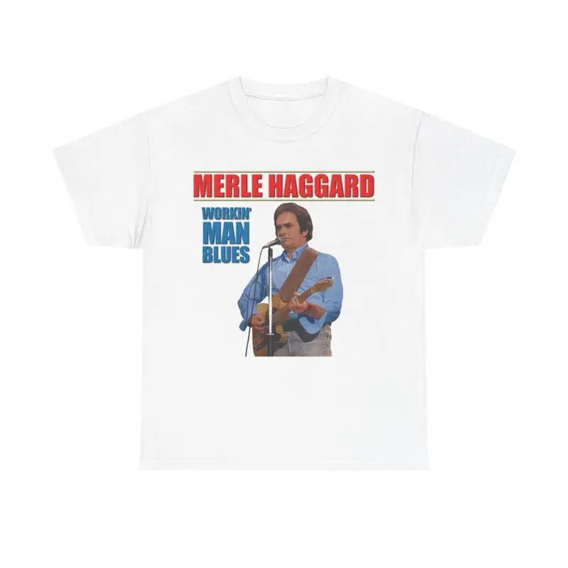 Merle Haggard T Shirt Vintage Country Retro Guitar Heavy Cotton Hank Jr