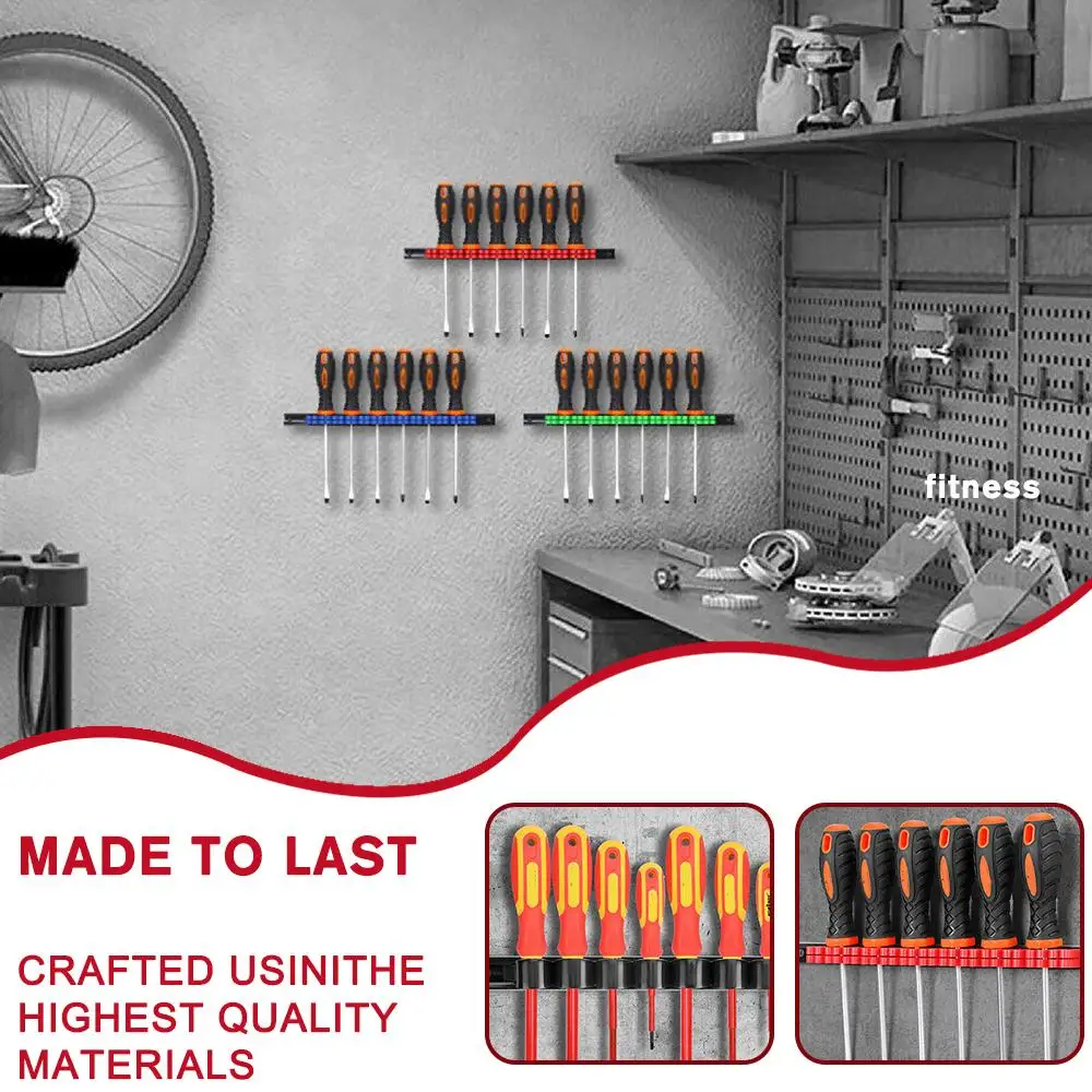 벽걸이 스크루드라이버 렌치 플라이어 정리함 ABS 레일 차고 도구 행어 하드웨어 랙 거치대 작업장 보관 클립, Disp V1H2