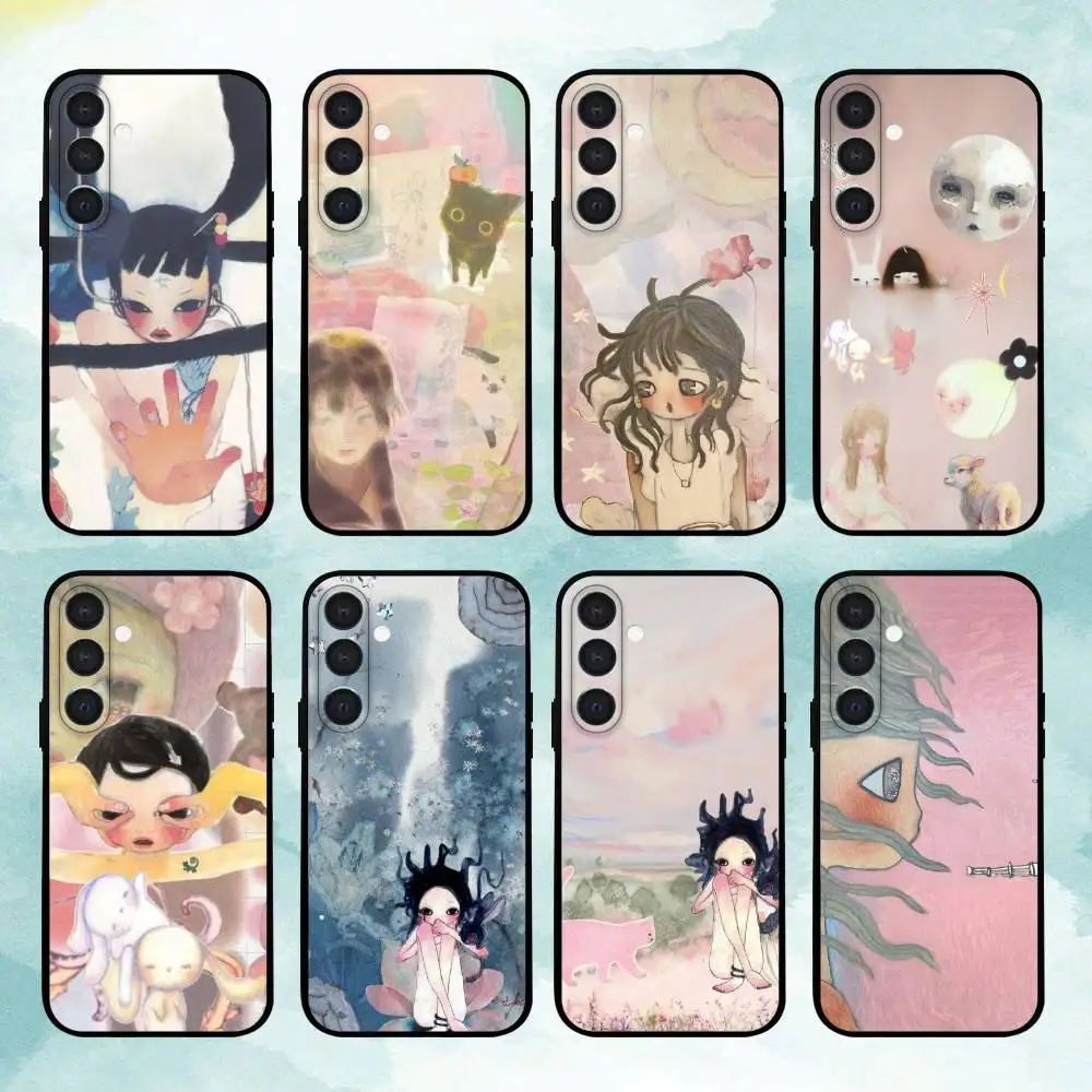 

Essay-A-Aya T-Takano Phone Case For Samsung A73,A21s,A22,A31,A32,A52,A53,A71,A80,Soft Black Shell