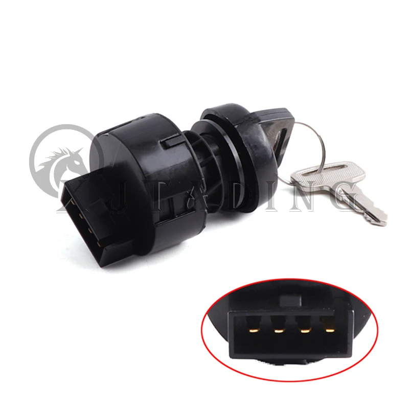 4 Pin ATV Plastic Ignition Key Switch Start Engine Lock with 2 keys fit For Polaris Worker 500 PREDATOR 500 2003-2007