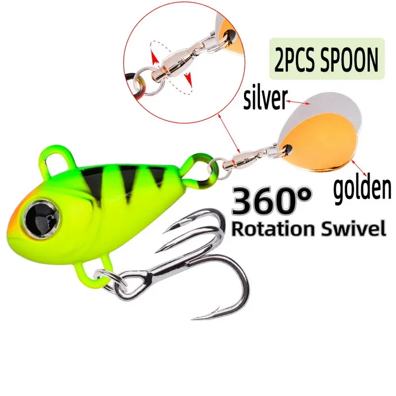 

10 шт., металлические приманки Vib, мини-уродливая рыба, 6 г-25 г, VIB, тонущие вращающиеся и вибрирующие бионические искусственные рыболовные приманки, приманка