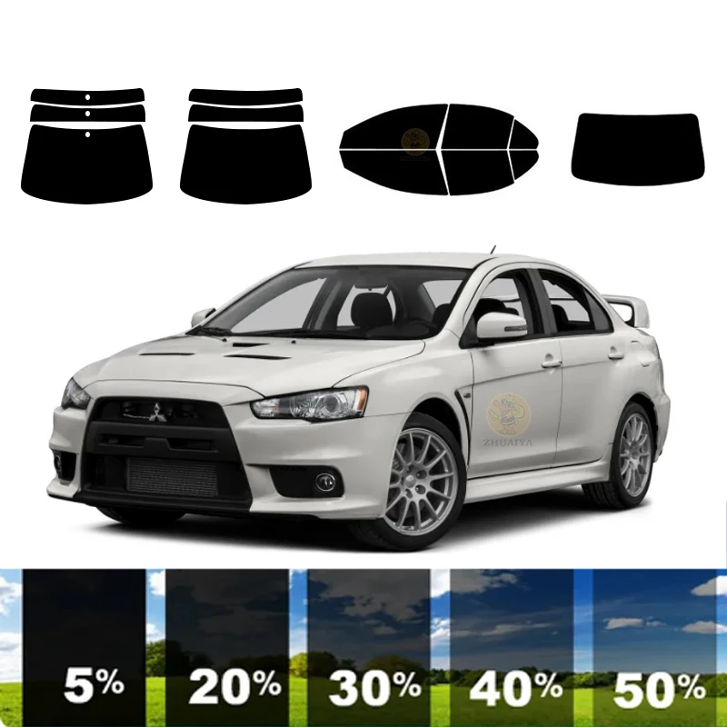 precut Removable Window Tint Film Car100%UVR5%-70%VLT Heat Insulation Carbon ﻿For MITSUBISHI LANCER EVOLUTION 4DR SEDAN2008-2015