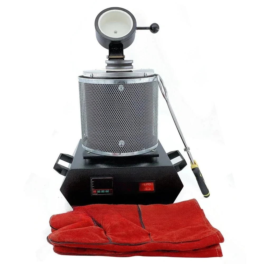 Mini forno Forno di fusione dell'oro per rottami di ferro da 3 kg