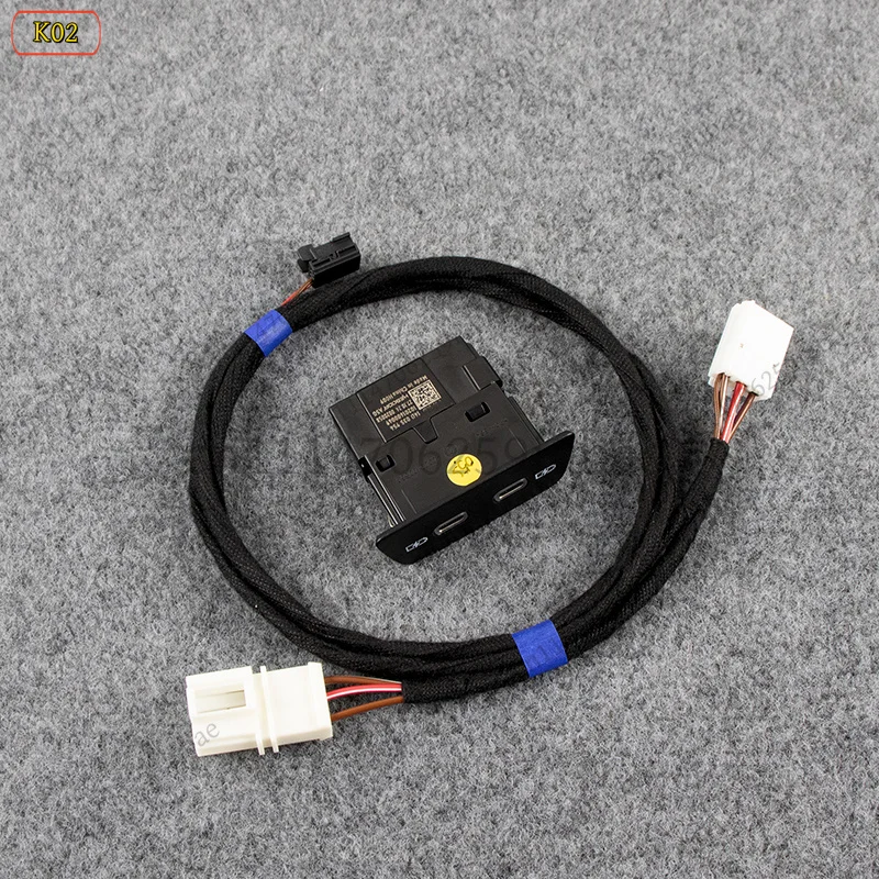 Car Double TYPE‑C USB Charging Port Socket Harness 2G6035954 14D035954 for Golf 8 ID3 POLO Replacement Parts