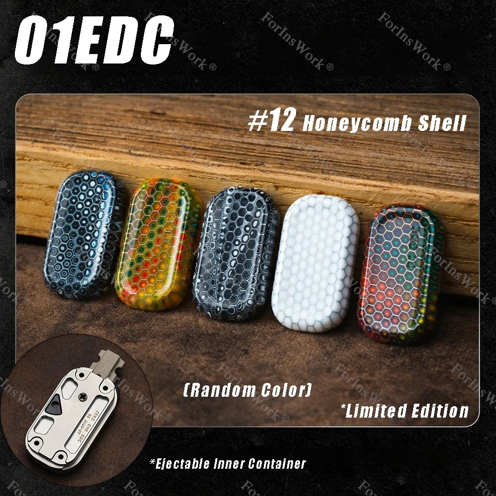 01EDC NO.12 Honeycomb Shell Random Color Ejectable Inner Container Push Slider Limited Edition Adult Stress Relief Cool Stuff