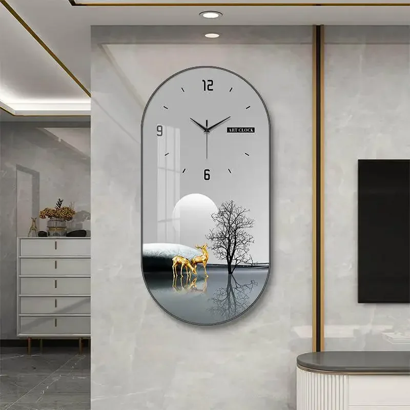 Decorative Painting Clock Nordic Light Luxury Wall Clocks Living Room Creative Wall Hanging Silent Clock Fashion Restaurant