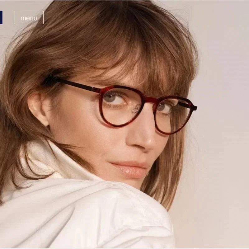 جديد بدون مسامير التيتانيوم الدنمارك النظارات 1046 خفيفة للغاية Gafas الرجال الإطار وصفة طبية نظارات نسائية قصر النظر نظارات Oculos de