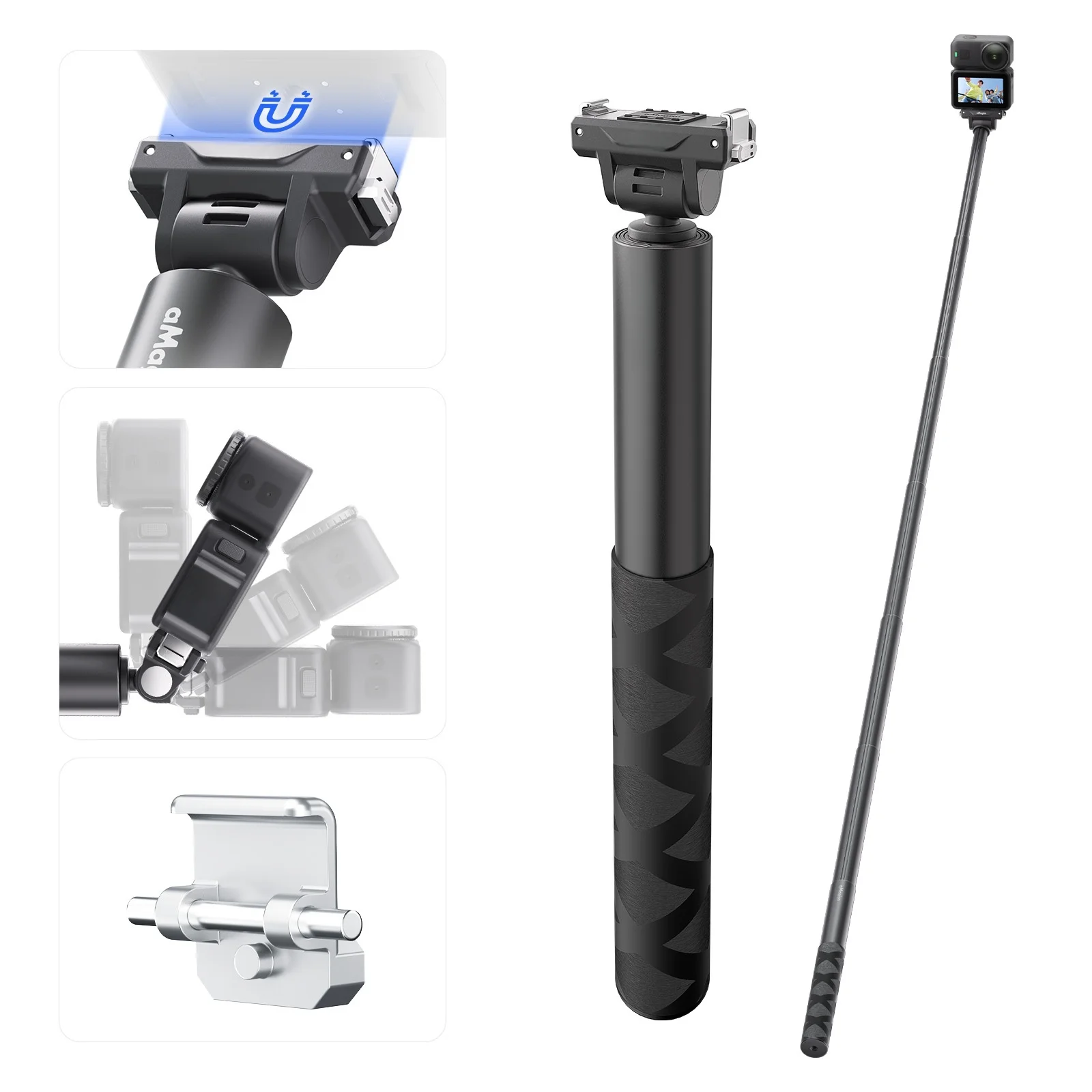 Picture 7: For DJI OSMO Action 6 /NANO / OSMO 360/Action 5Pro /4/3 Adjustable Dual-Direction Quick-Release Selfie Stick Camera Accessory