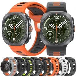 Sports Silicone Strap For Samsung Galaxy Watch Ultra2 2026 Soft Two Color Band For Samsung Galaxy 7 Ultra 47mm No Gaps Watchband