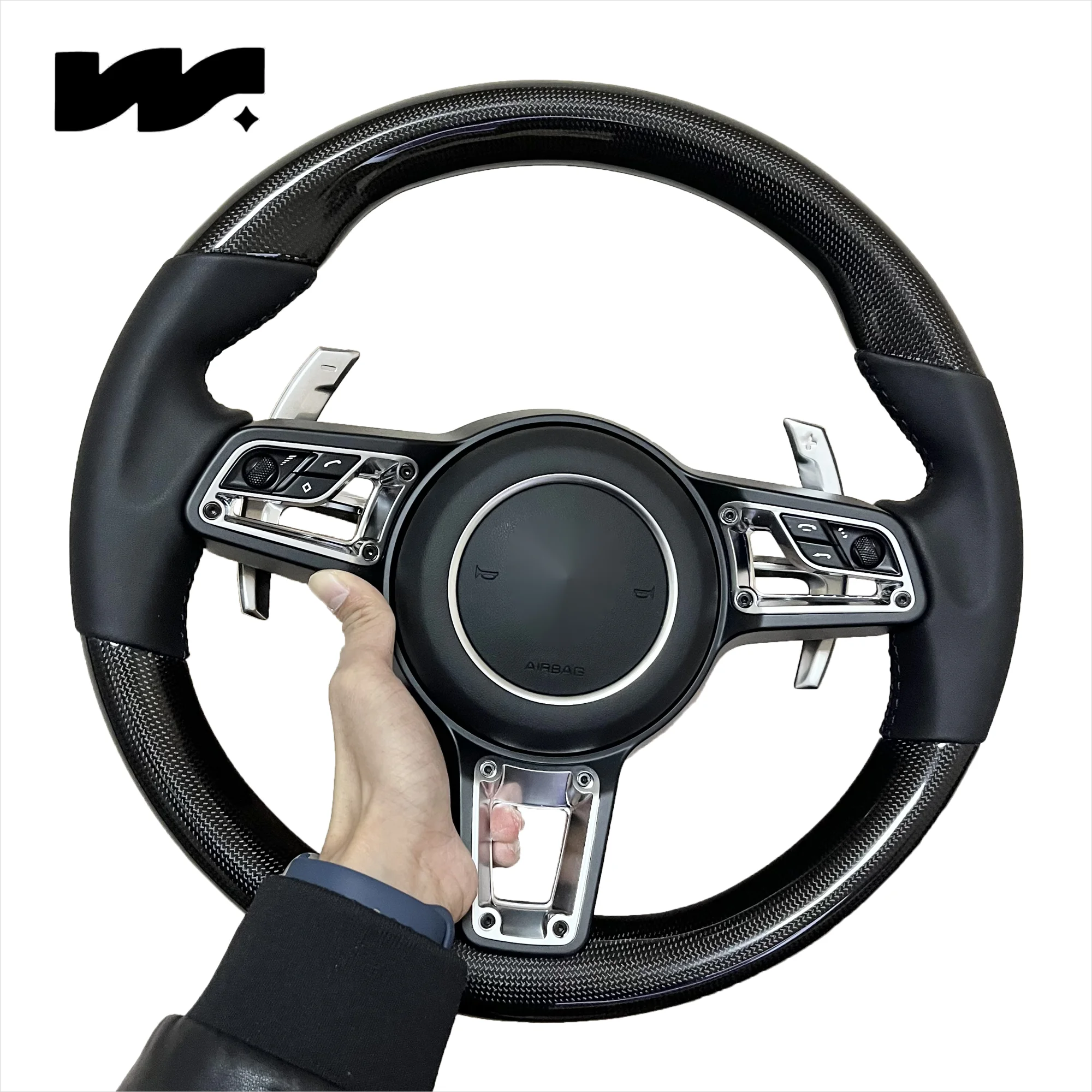 

New steering wheel for Porsche Macan Cayenne Panamera Taycan 718 Cayman 991 992 911 911.2 Carrera GT2 GT2RS GT3 GT3RS GT3 RS GT4