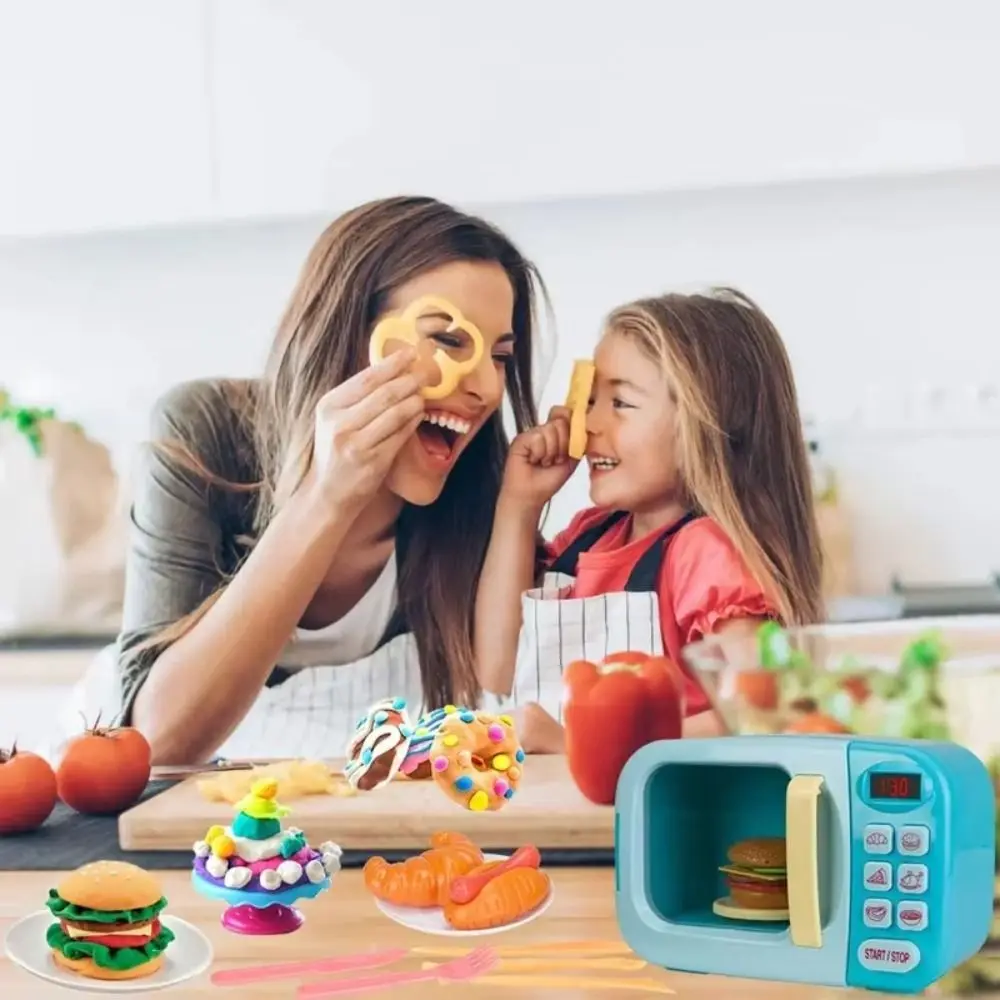 ألعاب الأجهزة المنزلية الإبداعية DIY لعبة الميكروويف محاكاة مونتيسوري ألعاب المطبخ التعليمية الملونة للفرن للأولاد والبنات #1