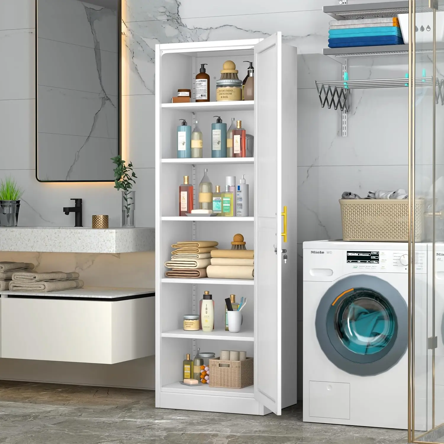 Tall Narrow Metal Storage Cabinet 67