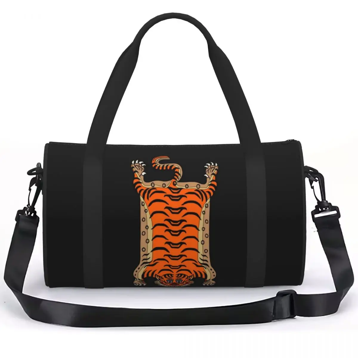 Tibetan Tiger Rug Luggage Bag Multi-Functional Duffle Tote Bag Handbags Gym Bags Fitness Bag for Boys Girls