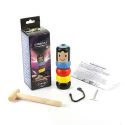 Immovable Tumbler Magic Stubborn Wood Man Toy Funny Unbreakable Classic Toys Magic Tricks Close-up Stage Magic Toys Child Gifts