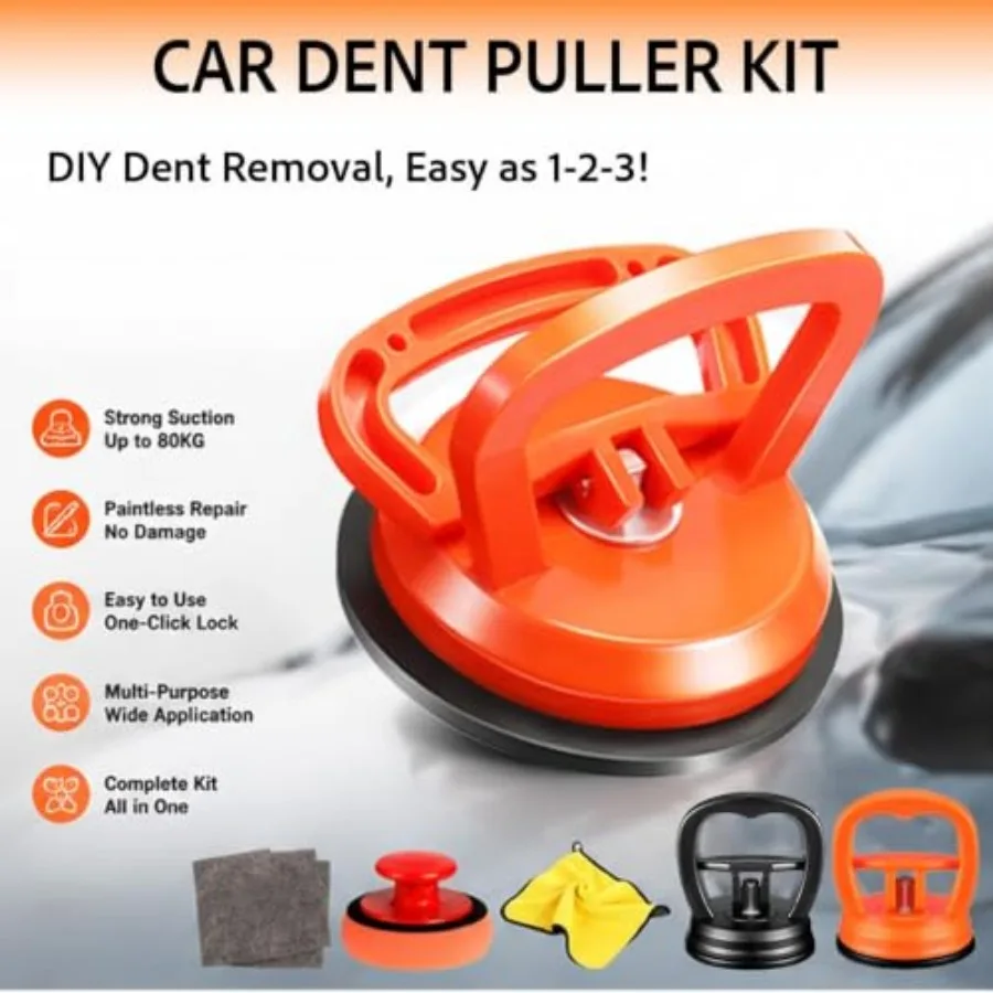 Car Dent Remover Tool for Auto Body Dent Repair, Lifting and Moving Objects, Includes Large and Small Suction Cups, Polishing S view 3