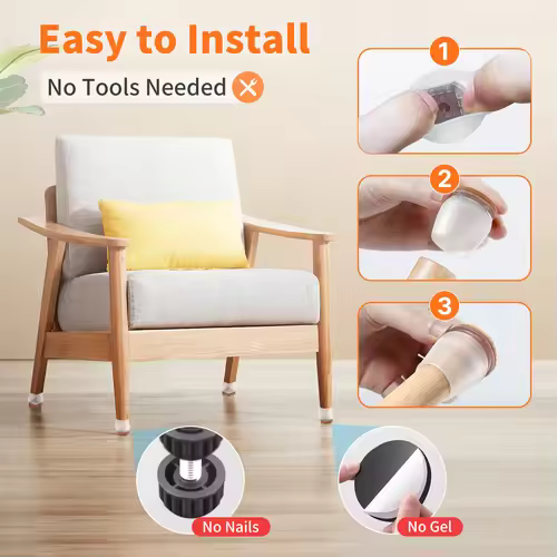 16PCS Chair Leg Floor Protectors with Thick Wrap Felt Pads Silicone Furniture Foot Cover Table Feet  Protect Floors - Image 5