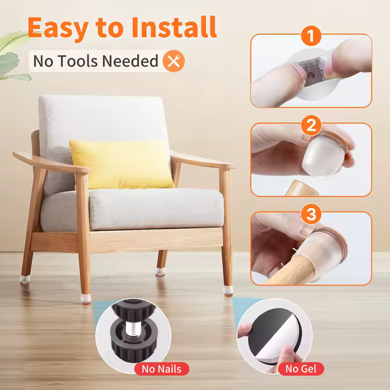 16PCS Chair Leg Floor Protectors with Thick Wrap Felt Pads Silicone Furniture Foot Cover Table Feet  Protect Floors - Image 5