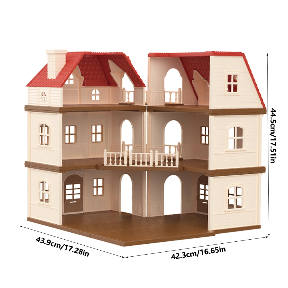 SENGTONGLEHOUSE-A09 Plastikowy Rodzinny Przytulny Domek Zestaw do Zabawy DIY Chatka Udawanie Zabawy Domki dla Lalek Akcesoria Meblowe