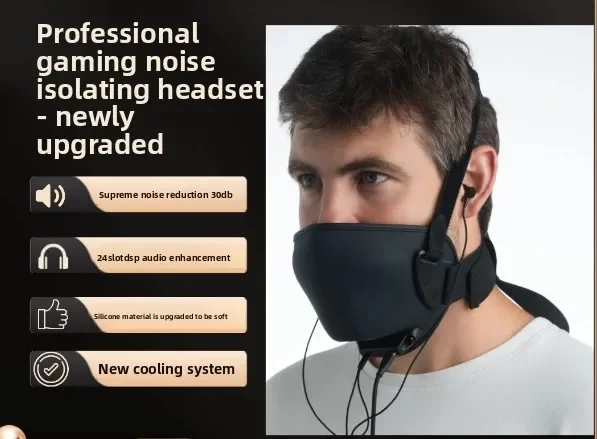 Radio Headset Game E-sports Live Broadcast Sound Insulation Noise Reduction Live Streaming Host Mask CS with Microphone Headset