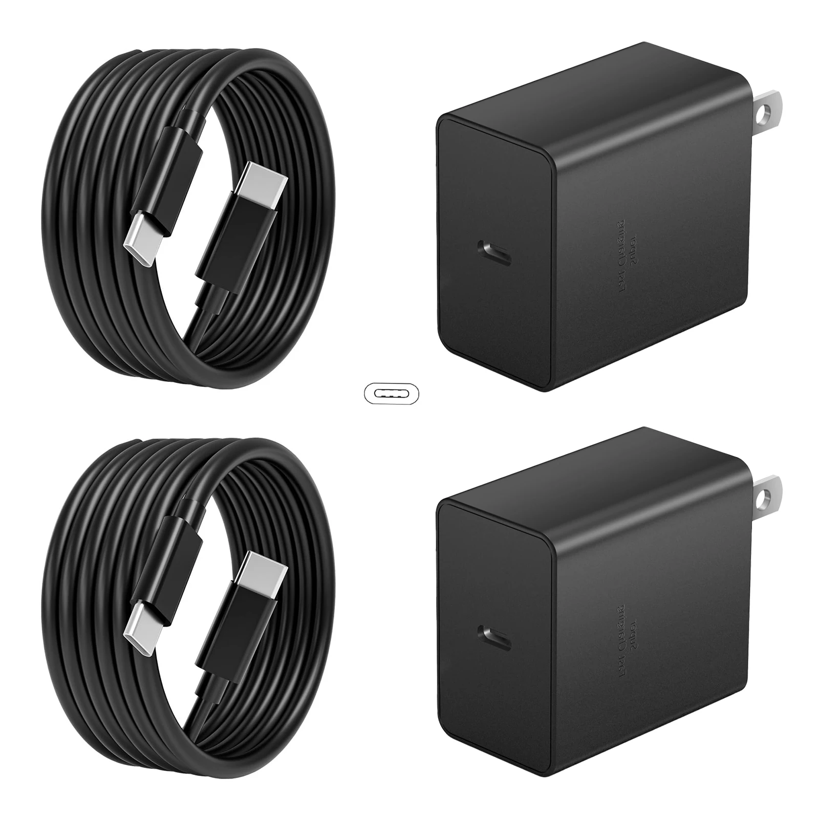 2Pcs For Samsung 45W Super Fast Charger For Samsung Galaxy S24 S20 S21 S22 S23 Ultra Plus A54 Type C Charger Fast Charge Cable