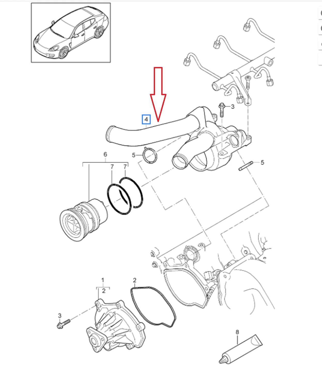 OE 94810608002 94810608000   Carcaça do termostato peças automotivas de marca de alta qualidade para PORSCHE 970 PANAMERA 2010-2016