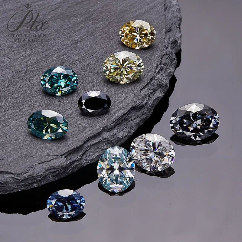 0,3-10CT Moissanit-Stein Ovaler Brillantschliff Mehrfarbig VVS1 Reinheit DIY-Zubehör ​ Fabrikverkauf: Diamanttester – Detail 4