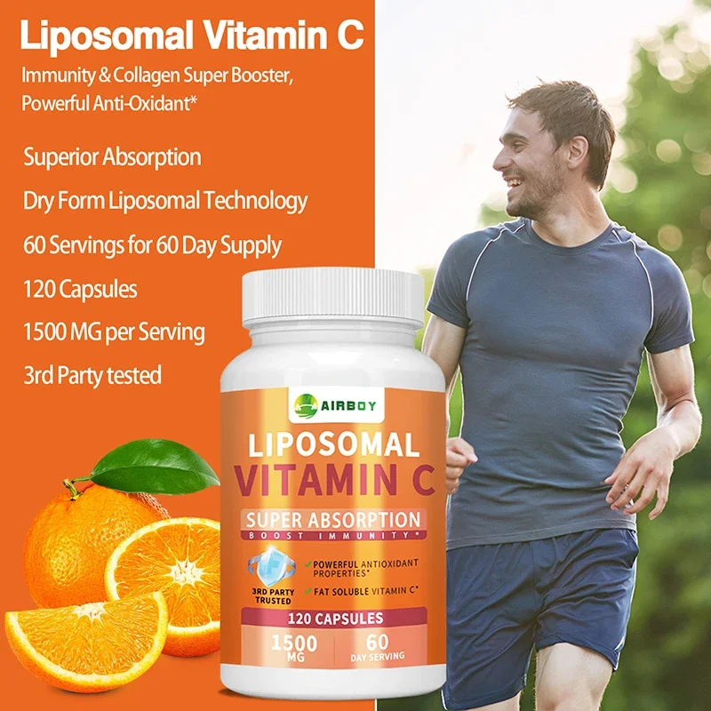 Vitamina C lipossomal - Poderoso antioxidante, promove produção de colágeno, promove pele, cabelo, unhas e saúde imunológica