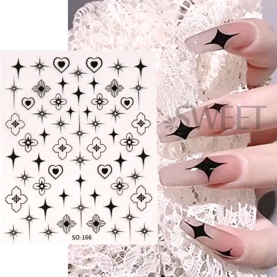 Gold Silver Star Nail Art Sticker Self Adheisve Y2K Style Laser White Chrome Manicure Charms Gel Polish Decals Kawaii Accesories