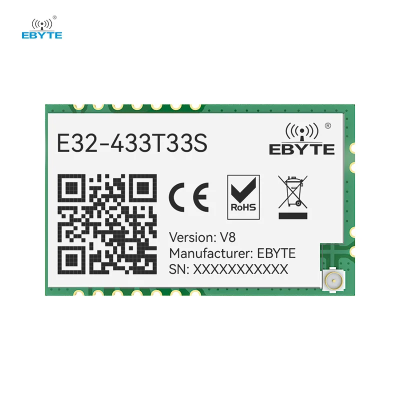 

LoRa Spread Spectrum Module 433MHz EBYTE E32-433T33S Long Disctance 16km 33dBm IPEX/Stamp Hole SMD UART Wireless Module