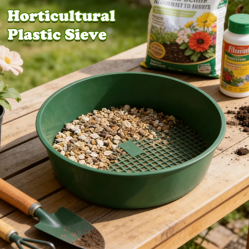 

Garden Soil Filter Sifting Tool Plastic Garden Sieve Mining Sand Sifter Fine Mesh Soil Sieve For Soil Stone Mesh Gardening