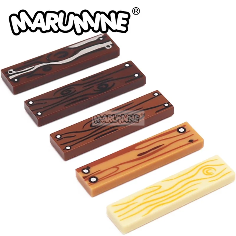 

MARUMINE 160PCS MOC Wood Floor 1x4 Tile Plate Blocks Classic Board Building Bricks Idea Bulk Parts 2431 26583 10638 Compatible