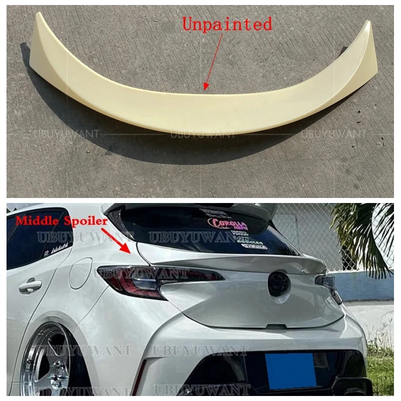 

ABS Material Car Rear Wing Primer Color Roof Spoiler Middle Spoiler For Toyota Corolla Hatchback 2019 2020 2021 Spoiler