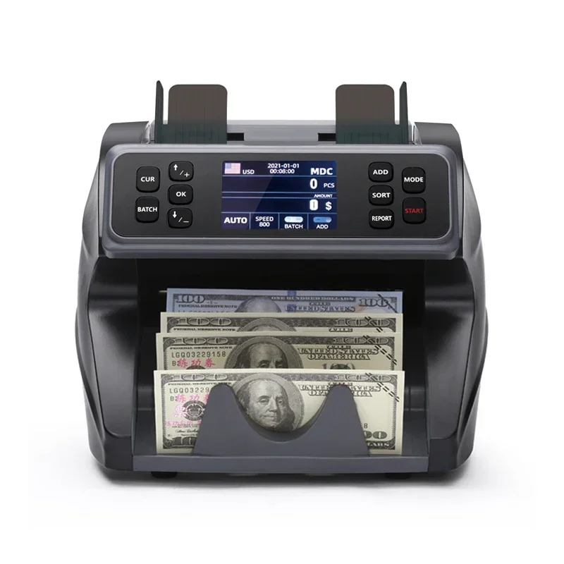 

Customized program money counter Front loading CIS bill counter Fake notes detector note counter with printer