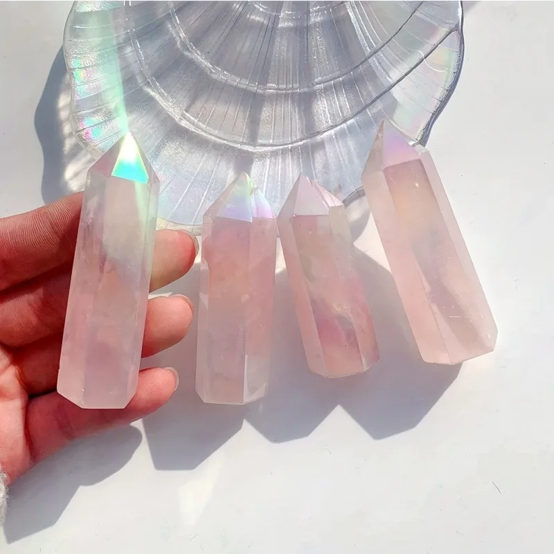 1pc Healing Crystal Rose Quartz Tower -Healing Gift For Women,Rose Quartz Tower Point,Birthday Gift