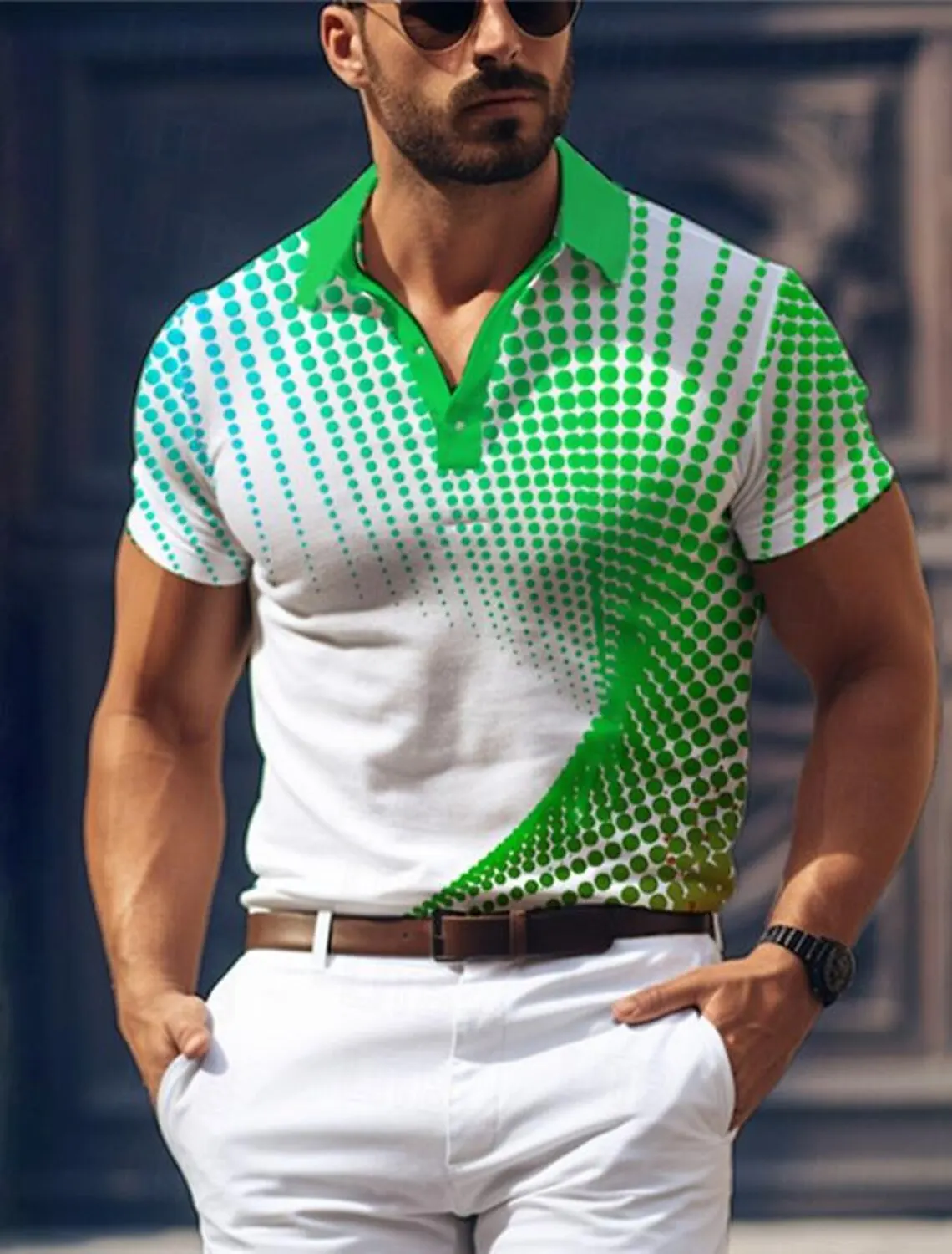 

Colorful 3D Printed Stripes Men's Polo Shirt For Men Clothing 2025 Short Sleeve Tees Summer Sport Lapel Tops Oversized T-Shirts