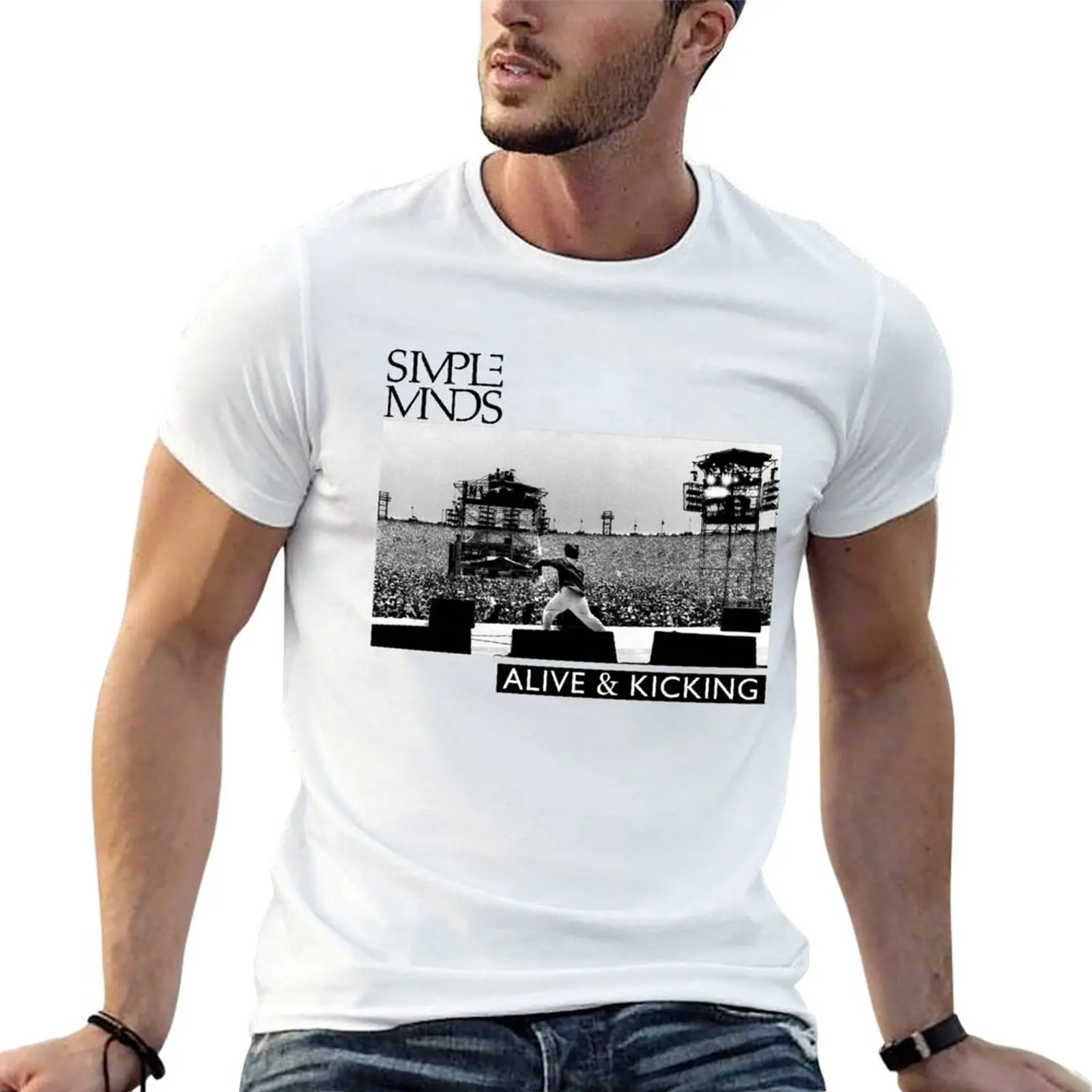 - تي شيرت للرجال من القطن 100 قطن الركل لايف مان تي على قيد الحياة قمصان بسيطة قميص العقول والمائة