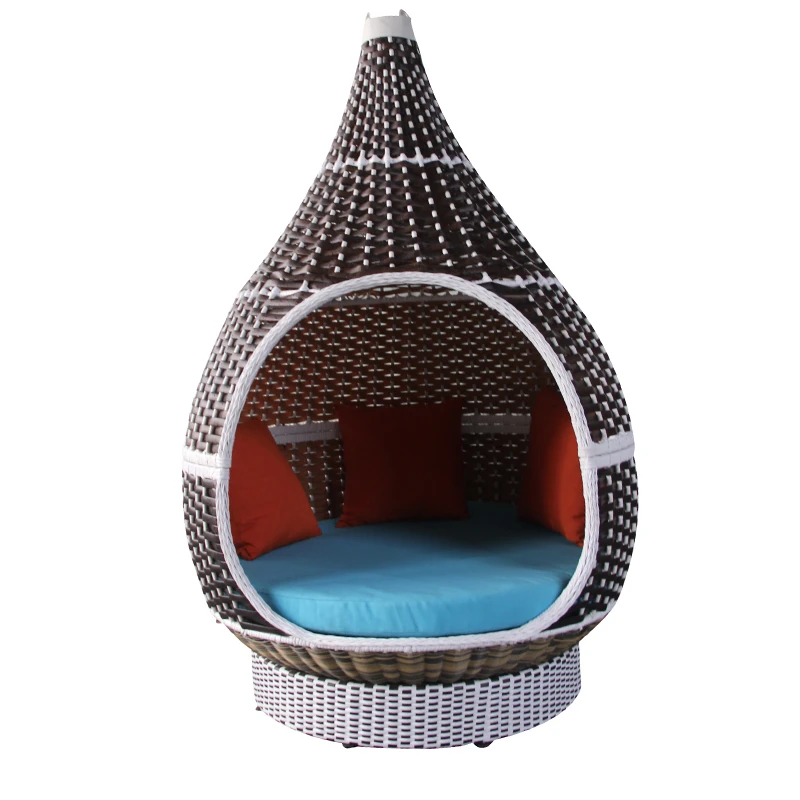 Customized Outdoor Dream Home Furniture Hotel Garden Outdoor Creative Vine Sofa Round Bed Courtyard Bird Nest Lying Bed