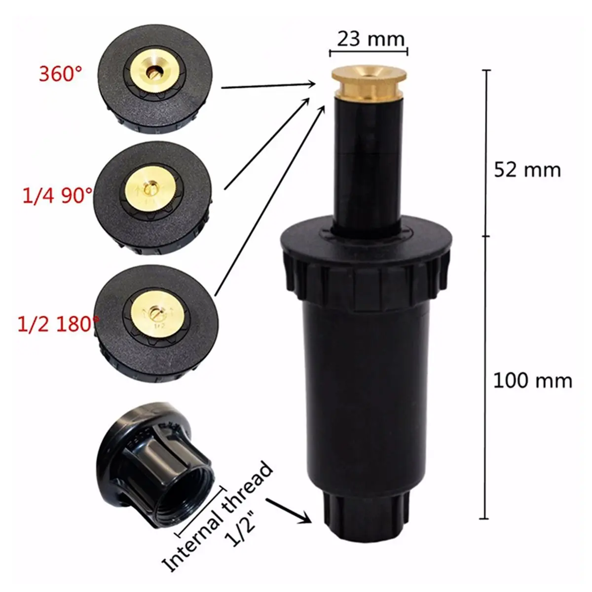 A74U 3Pcs Garden Lawn PopUp Sprinkler 360 Degree Irrigation Sprinkler Farm Refraction Nozzle for Watering and Irrigation