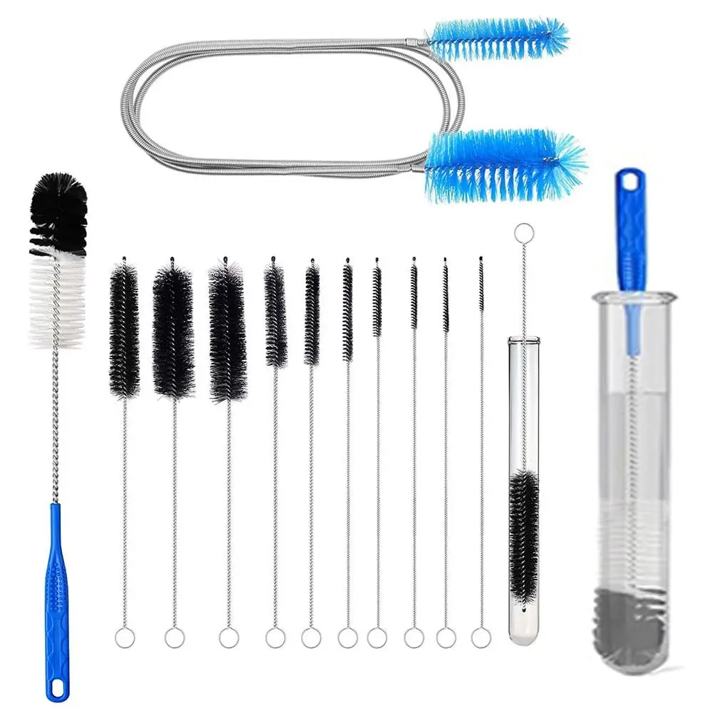 12/13Pcs Portable Glass Tube Pipe Cleaner Set Dust Removal Professional Bottle Brush Cleaning Set Practical Handheld