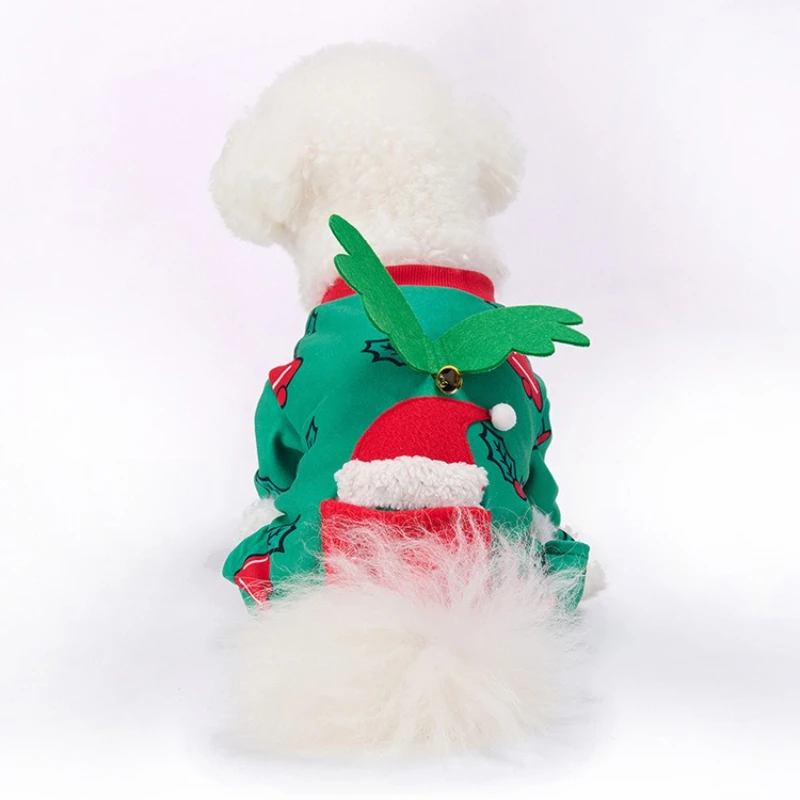 Pet Dog Costume Halloween Christmas Outfit Funny Plush Clothes for Small Dogs Puppy Winter Warm Apparel Cross Border New Design