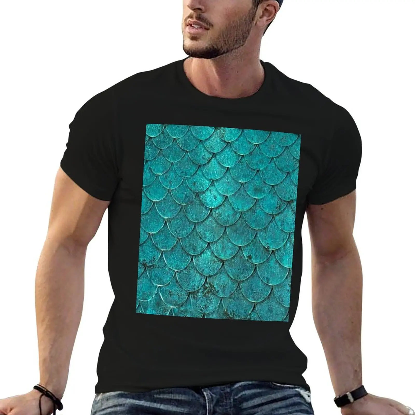 Mermaid Scales T-Shirt Casual Simple Design Short Sleeve Shirt