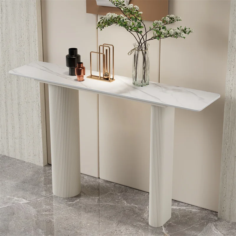 

Cream Wind Entrance Cabinet Light Luxury Advanced Sense Home Light Luxury Table Living Room Shelf Table Rock Slate Bar Entrance