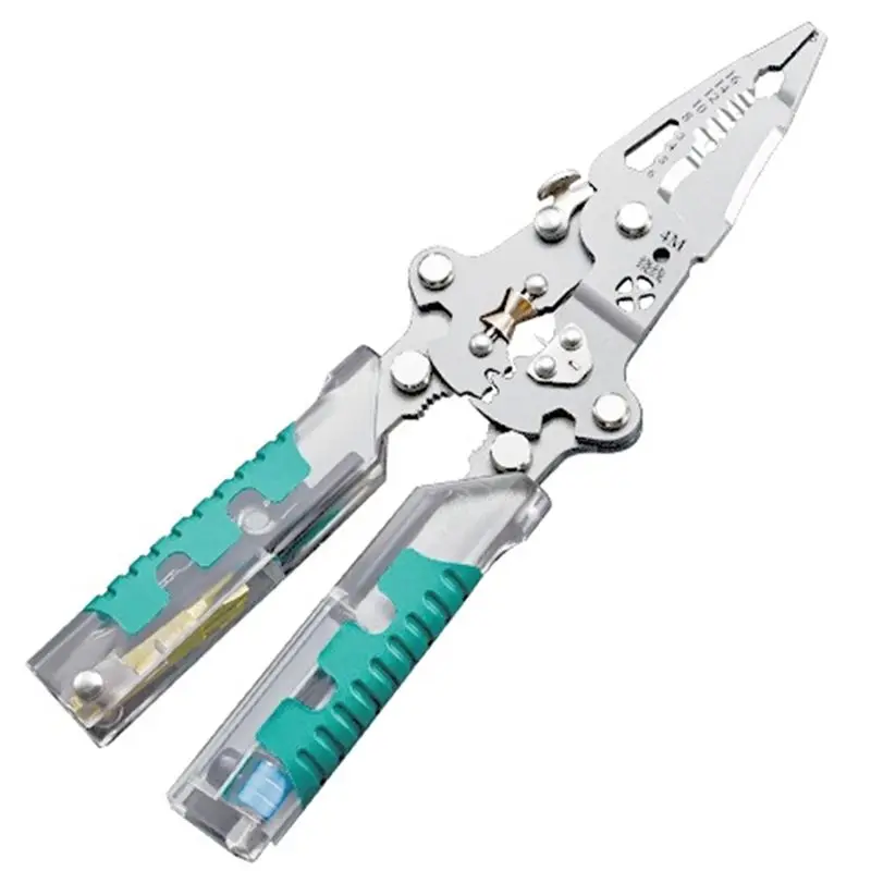 AB33-Folding Stylus Screwdriver Wire Stripper, Built-In Voltage Tester, Foldable Design