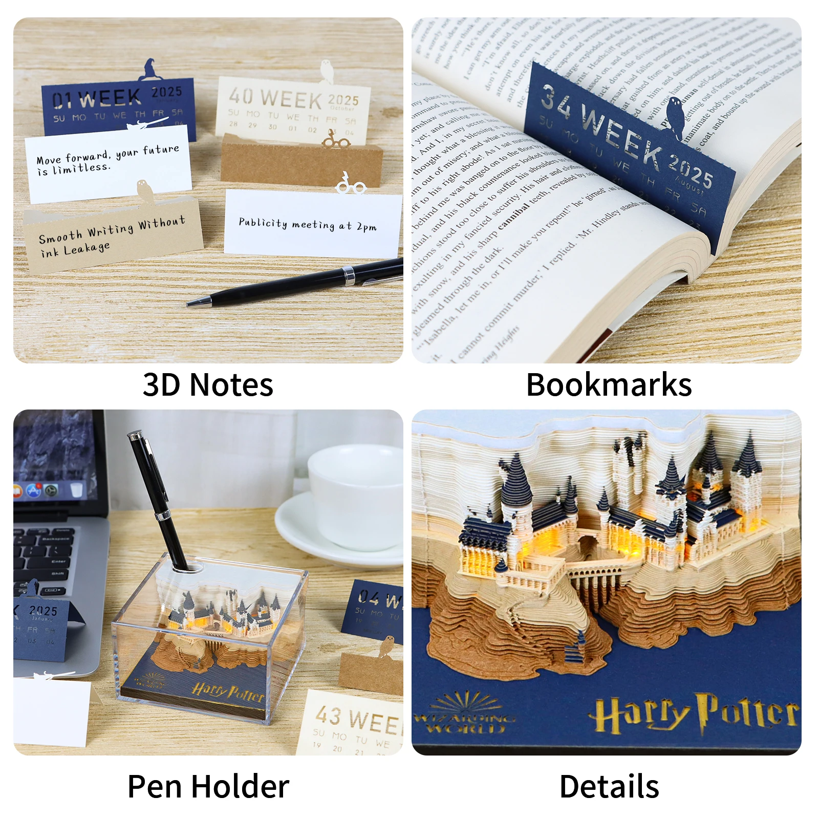 Notepad Calendar 2025 Magic Castle Paper Pad 3D Note Paper Carving Model Note Pads Gift Children Birthday Small Gifts For Guests