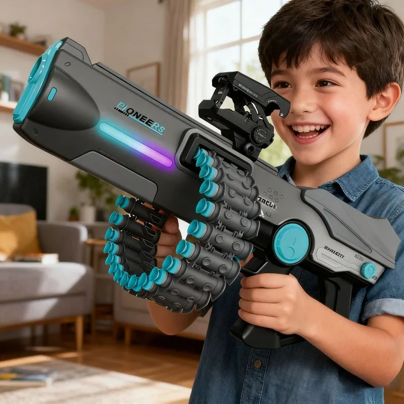 Electric Manual Toy Gun Plastic Safe Toys Guns Darts Cool Games Girls Boys Play Fake Toy Gun Model Birthday Teenage Boy Gifts