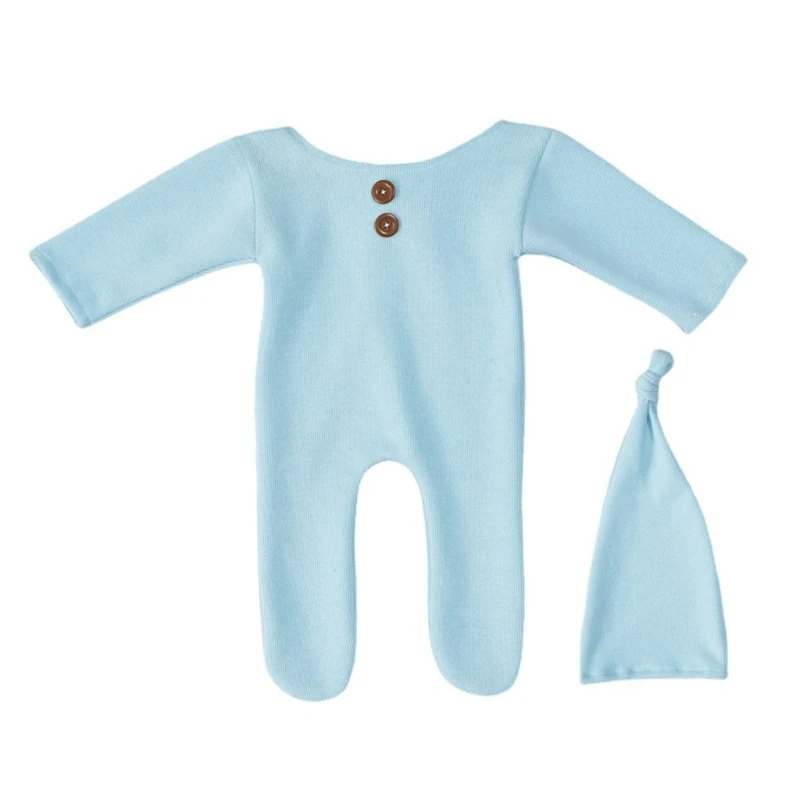 

2Pcs Baby Hat Bodysuit Set Newborn Photography Props Costume Hats Romper Jumpsuit Kit Infants Photo Shooting