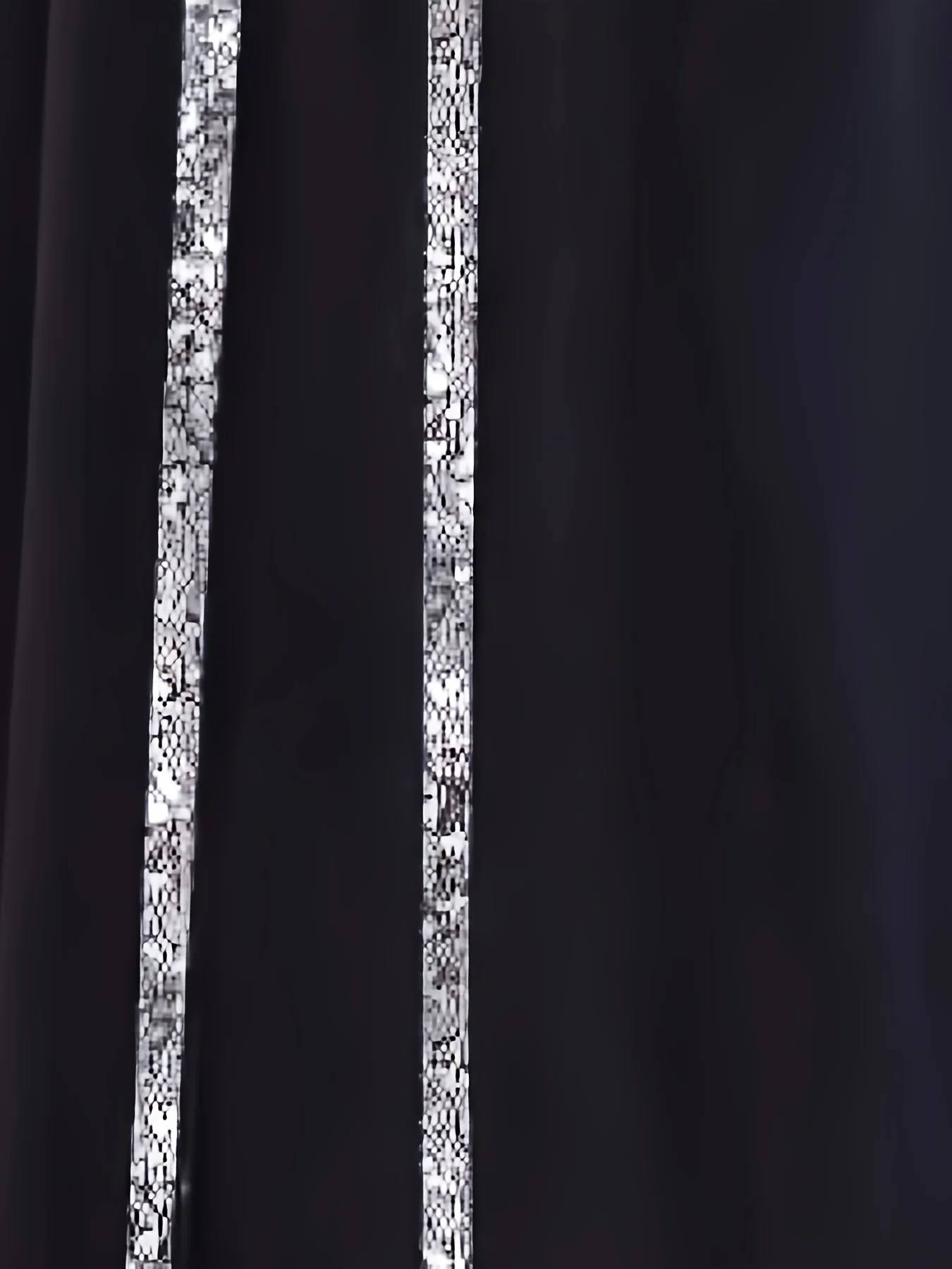 Damen Casual Eleganter Orientalischer Stil Ramadan Pailletten-Details Schwarzer Langarm-Robe-Jumpsuit Langer Rock – Detail 6
